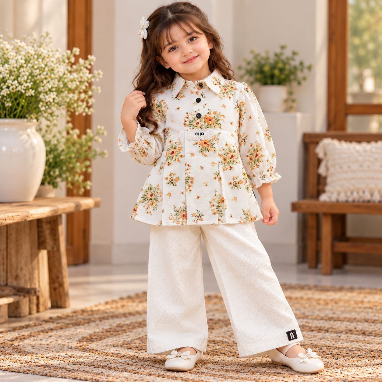 Girls Floral Flapper Cord Set