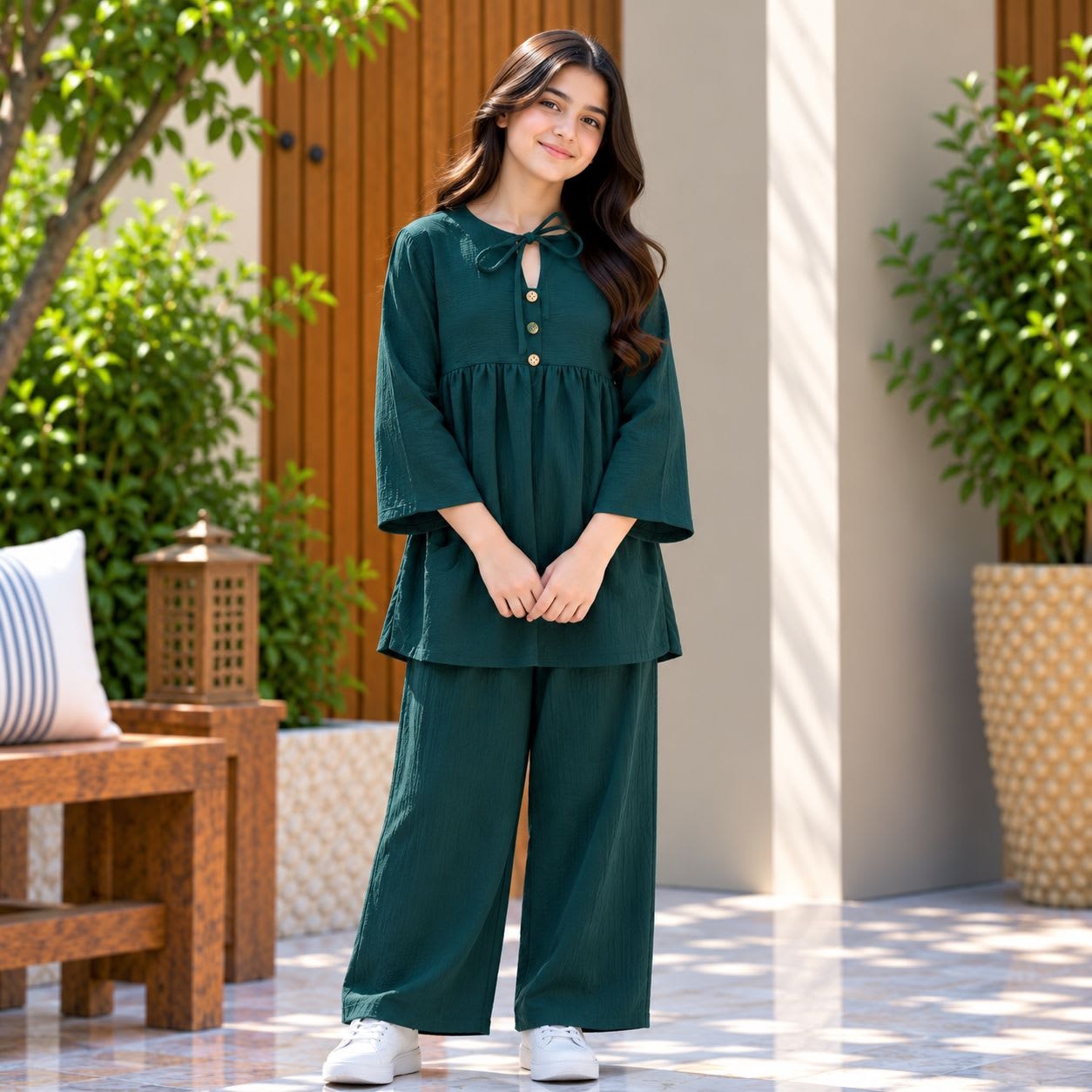 Girls Green 2-Piece Cord Set