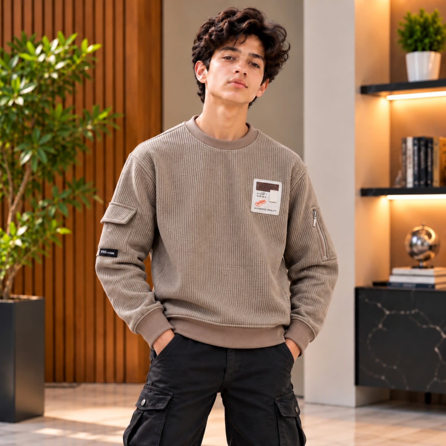 Boys Authentic Reality Textured Sweatshirt