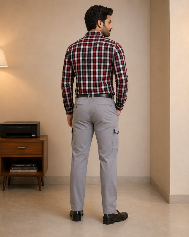 Stylish check shirt with premium cargo pants