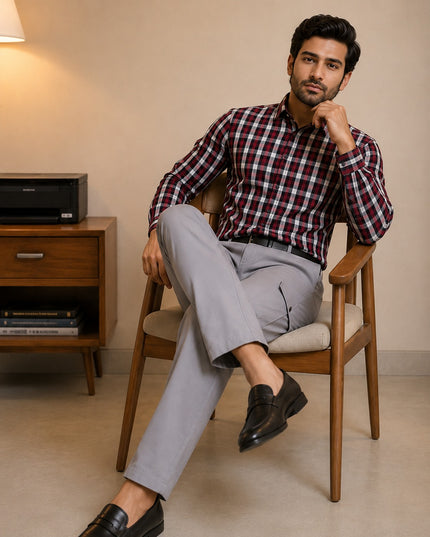 Stylish check shirt with premium cargo pants