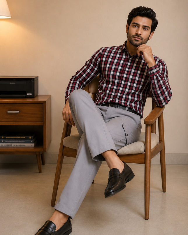 Stylish check shirt with premium cargo pants