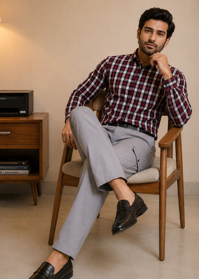 Stylish check shirt with premium cargo pants