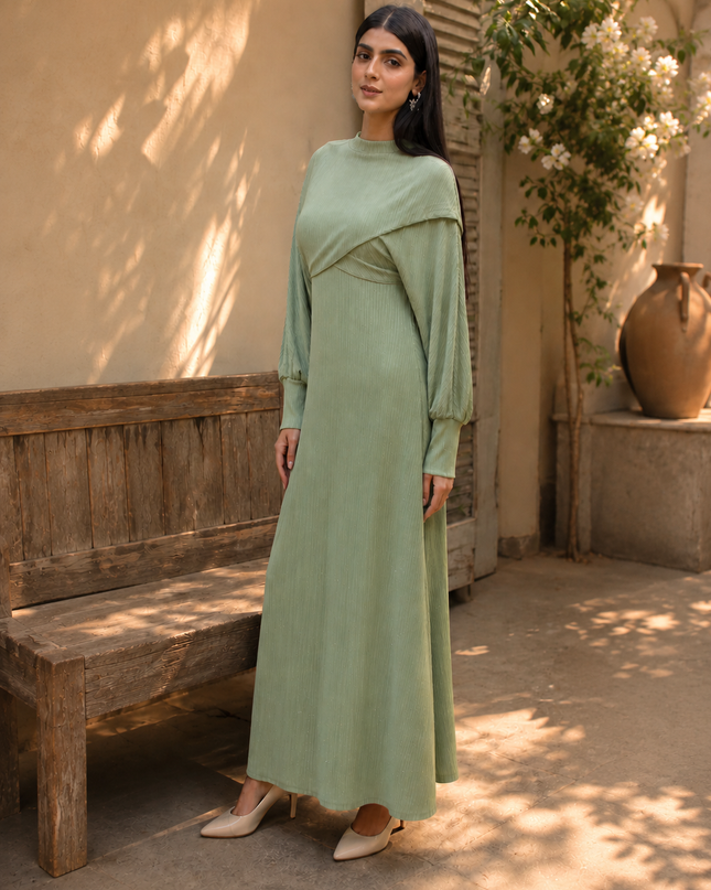 Women Mint Green Koren Long Maxi Dress – Elegant Modest Wear
