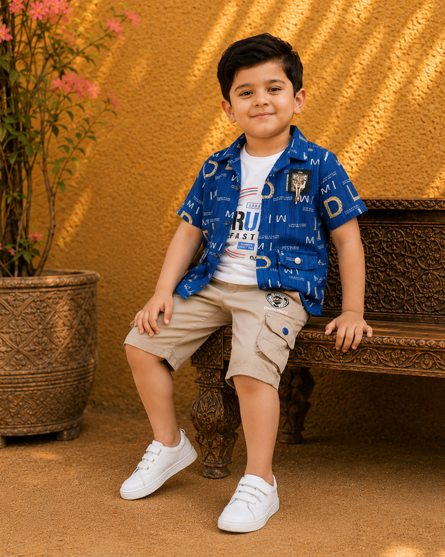 Blue casual summer outfit for boys