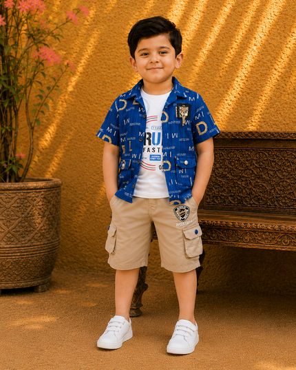 Blue casual summer outfit for boys