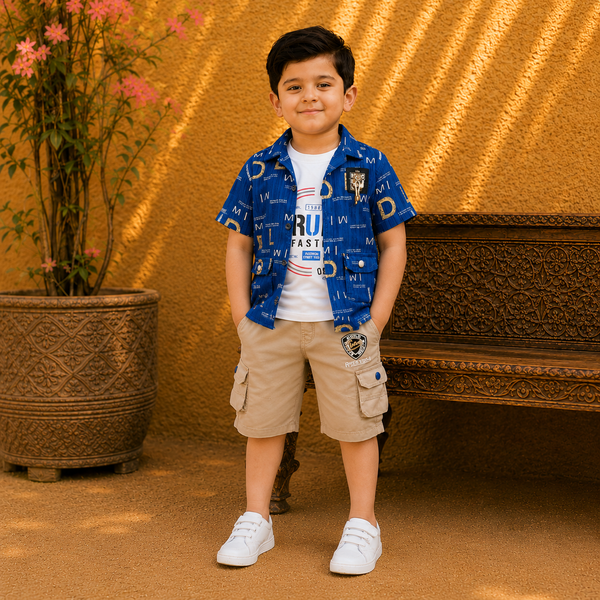 Blue casual summer outfit for boys