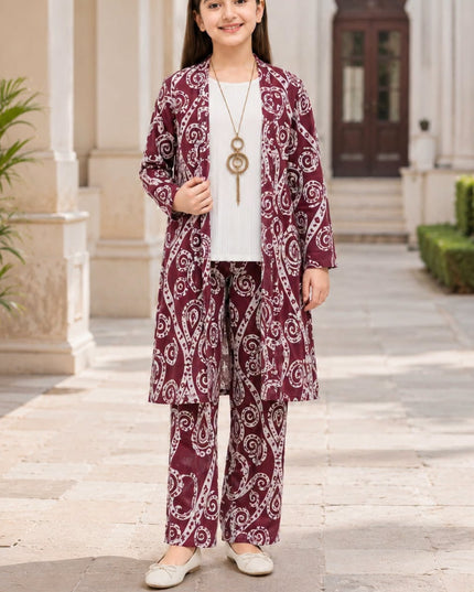 Girls’ 3-Piece Long Gown Co-ord Set