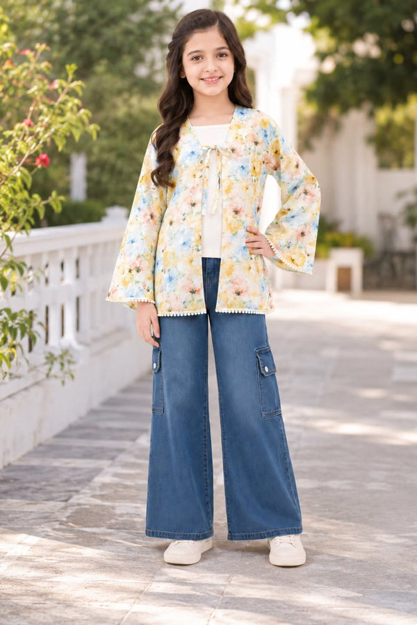 Girls’ Stylish Top & Bell-Bottom