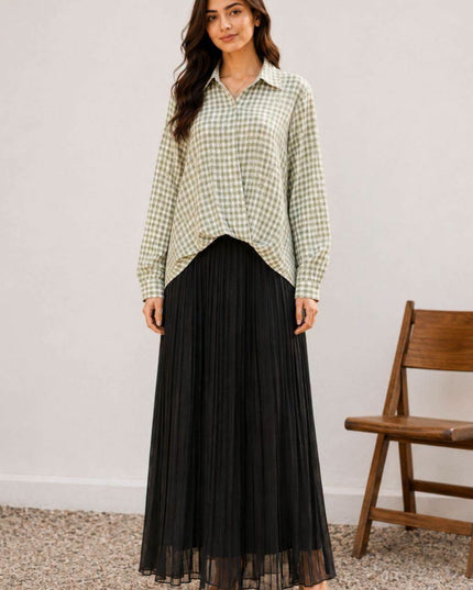 Skirt with Button-Down Cross Top