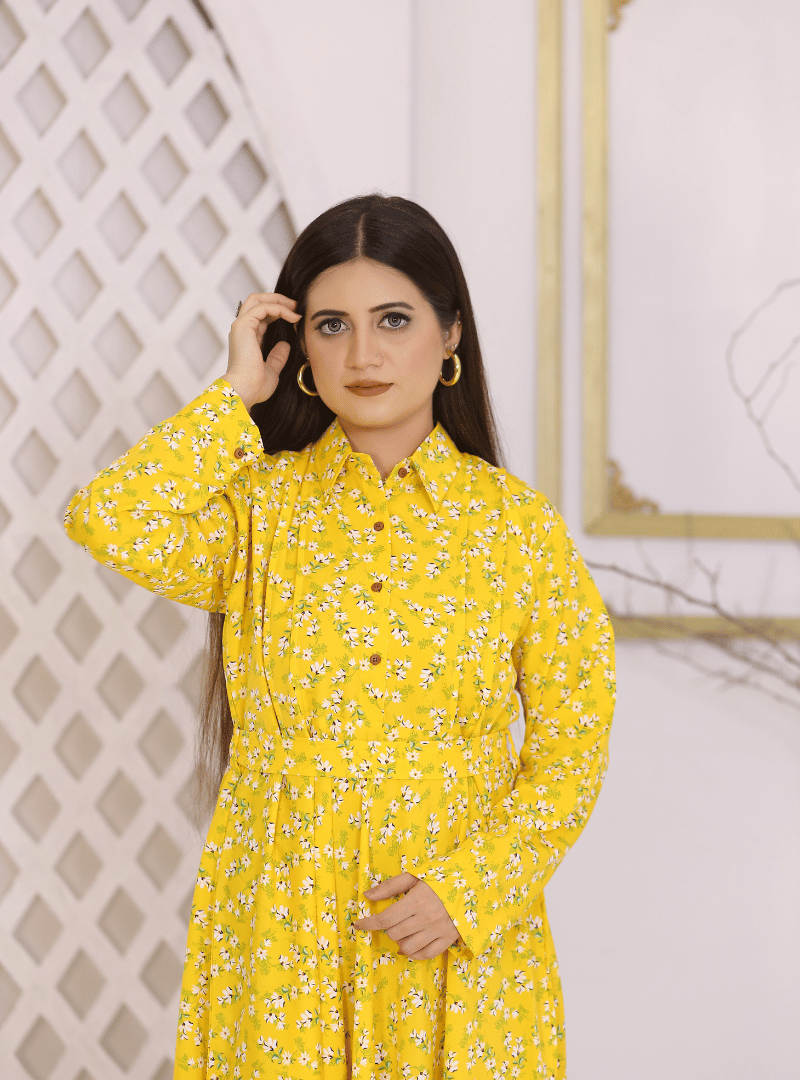 Yellow Floral Maxi Bright and Elegant Sparrow Official